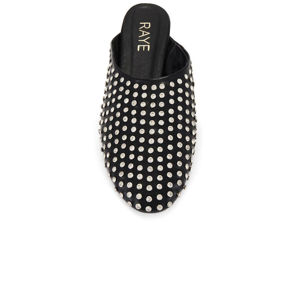 Revolve RAYE Isa Slide flat black studded  Rhinestone size 6 NIB $168 msrp - Picture 3 of 12